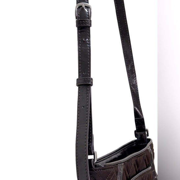 Vera Bradley Crossbody Handbag Espresso Brown Trapeze Microfiber Quilted RETIRED - Picture 6 of 9